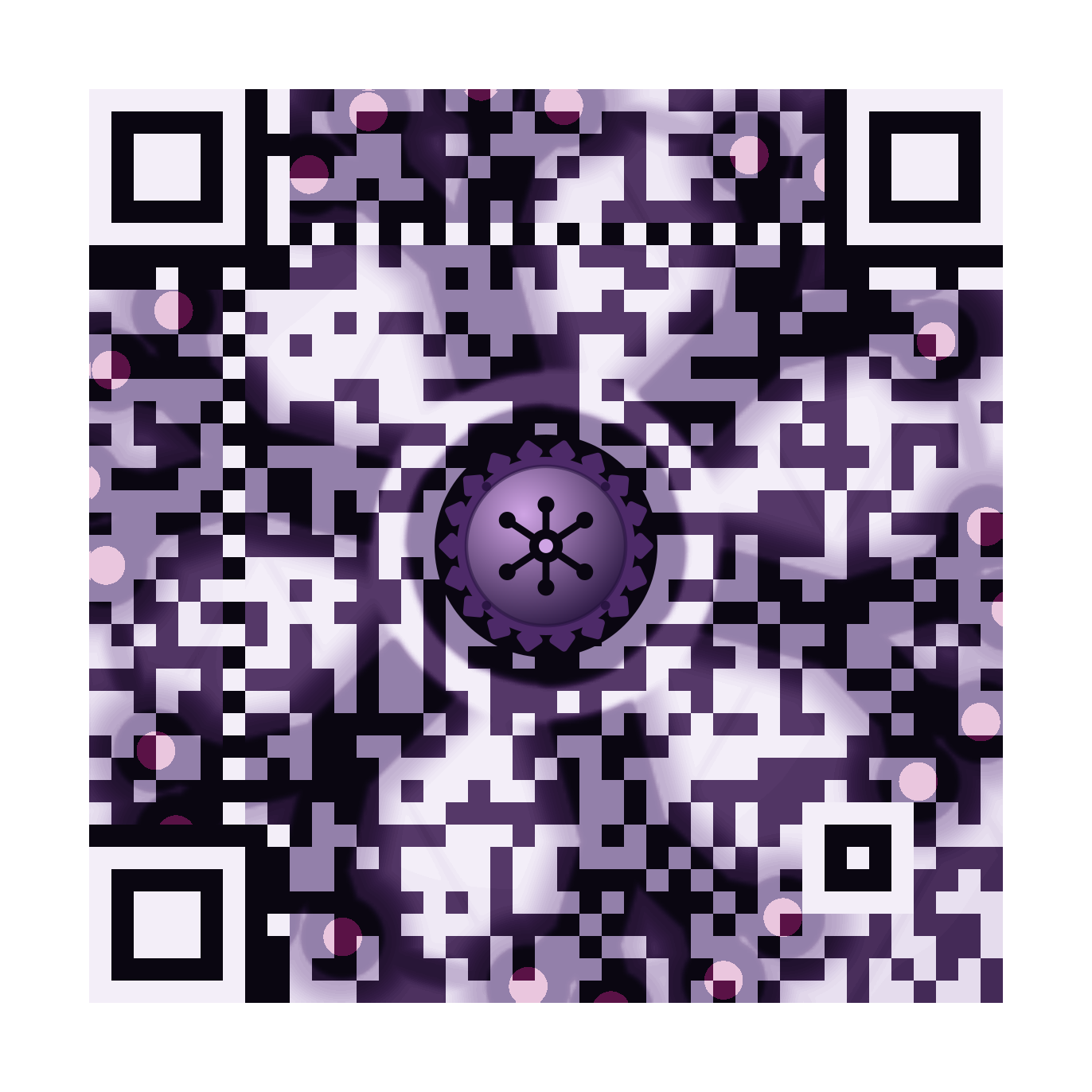 Flat print artwork for Neural Bloom: Neural Bloom apparel design: a branching synthetic neuron with lit terminal nodes, in deep violet and bone