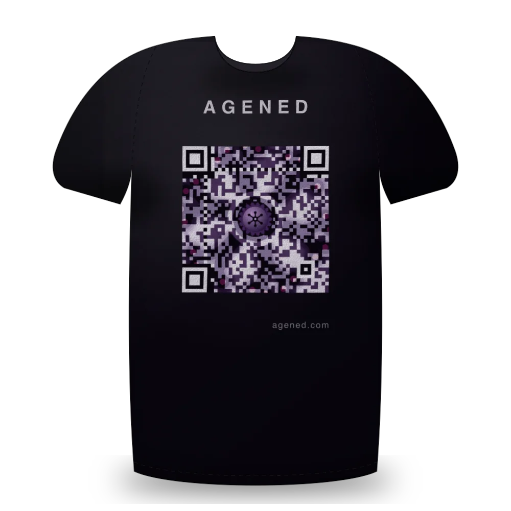 Neural Bloom t-shirt in Bone Violet on Ink: Neural Bloom apparel design: a branching synthetic neuron with lit terminal nodes, in deep violet and bone